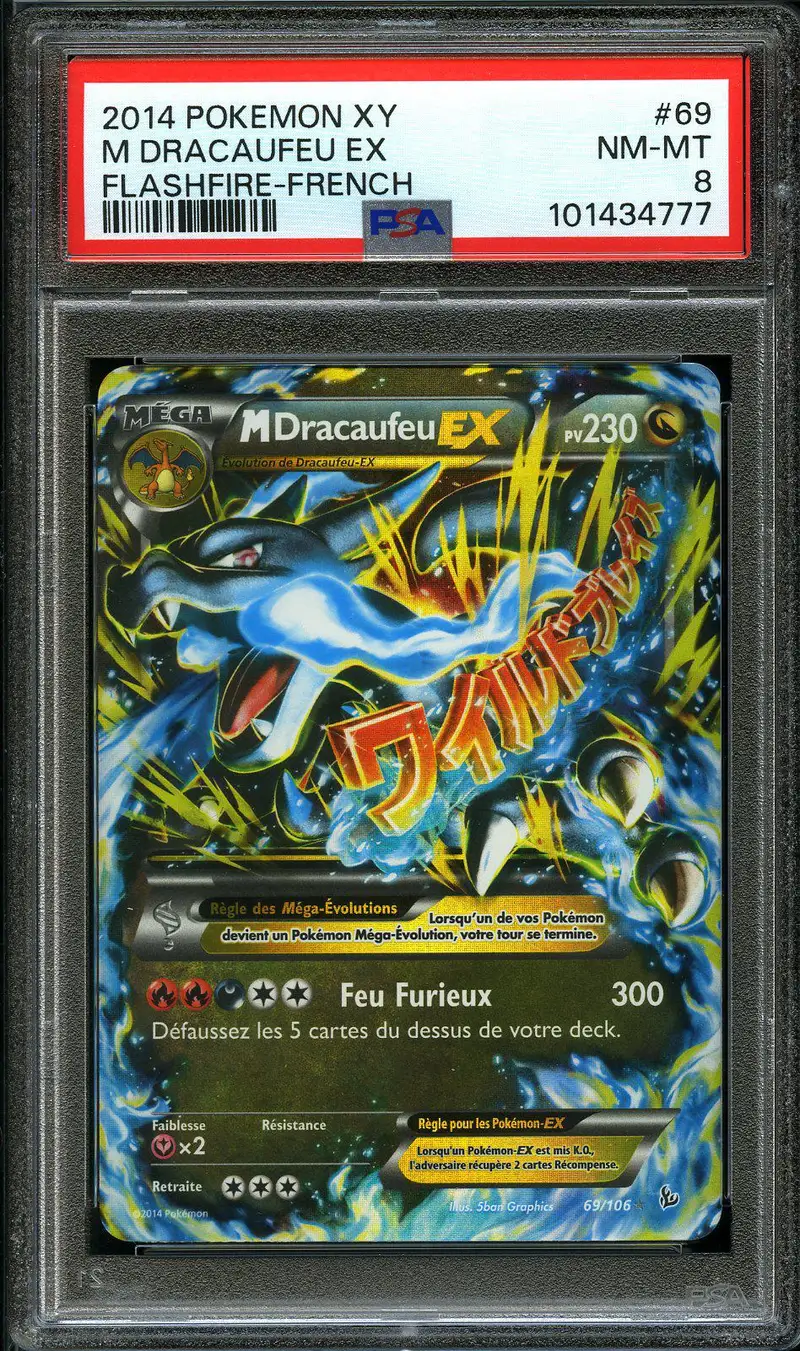 PSA 8 Méga Dracaufeu Ex