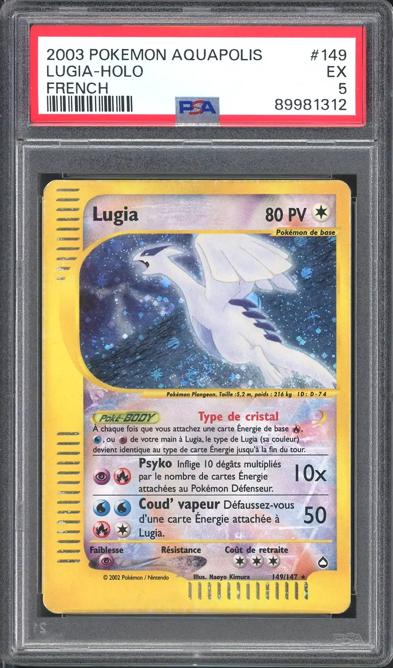 PSA 5 Lugia Crystal Holo