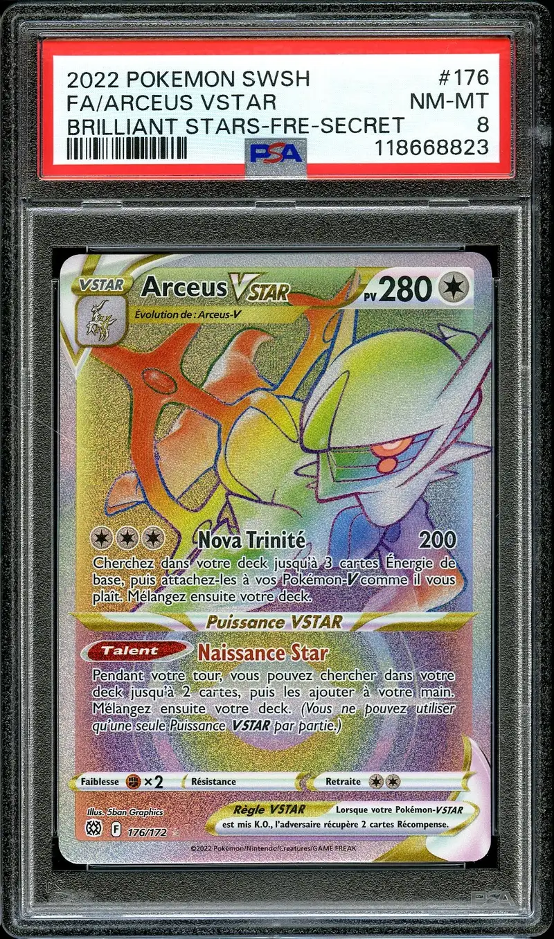 PSA 8 Arceus VStar Rainbow