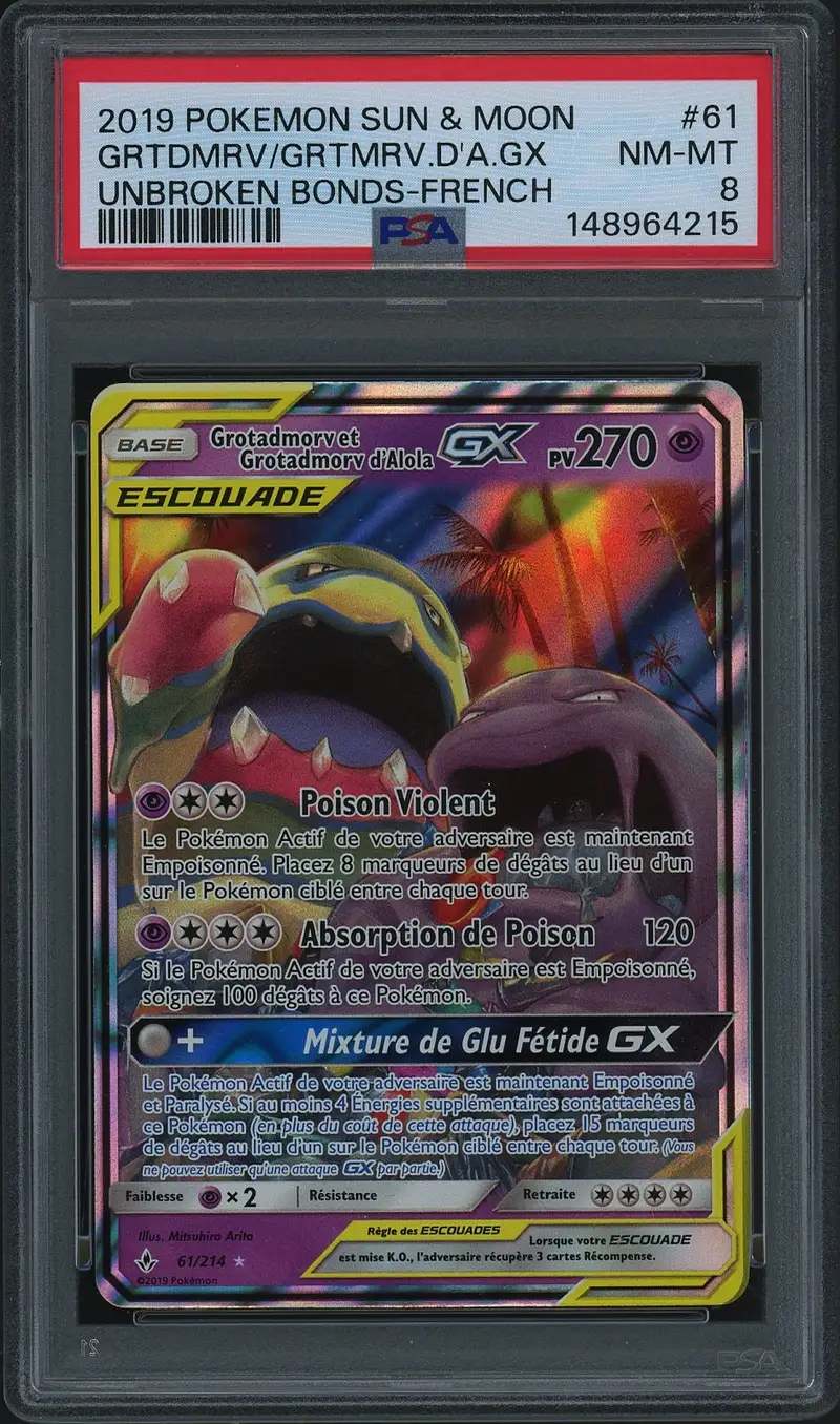 PSA 8 Grotadmorv et Grotadmorv d'Alola Gx
