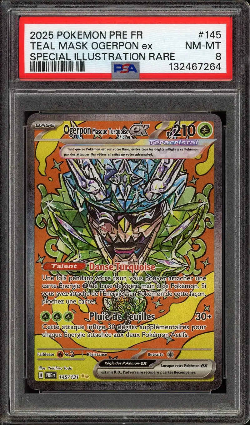 PSA 8 Ogerpon Masque Turquoise Ex