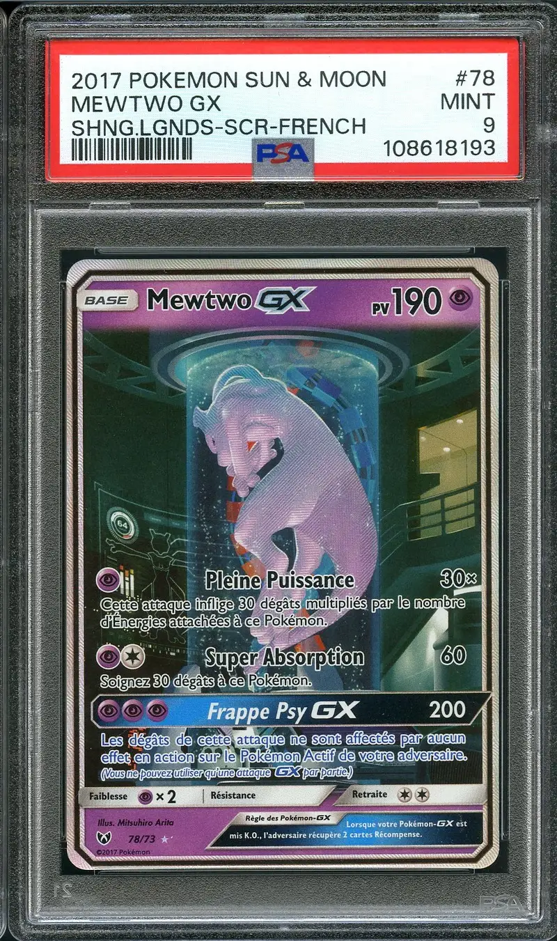 PSA 9 Mewtwo Gx
