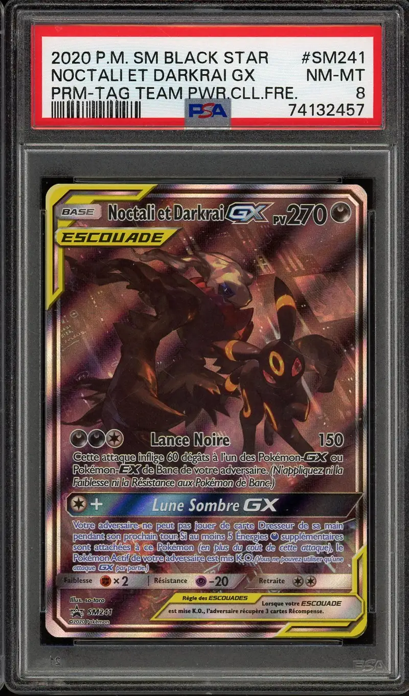 PSA 8 Noctali et Darkrai Gx