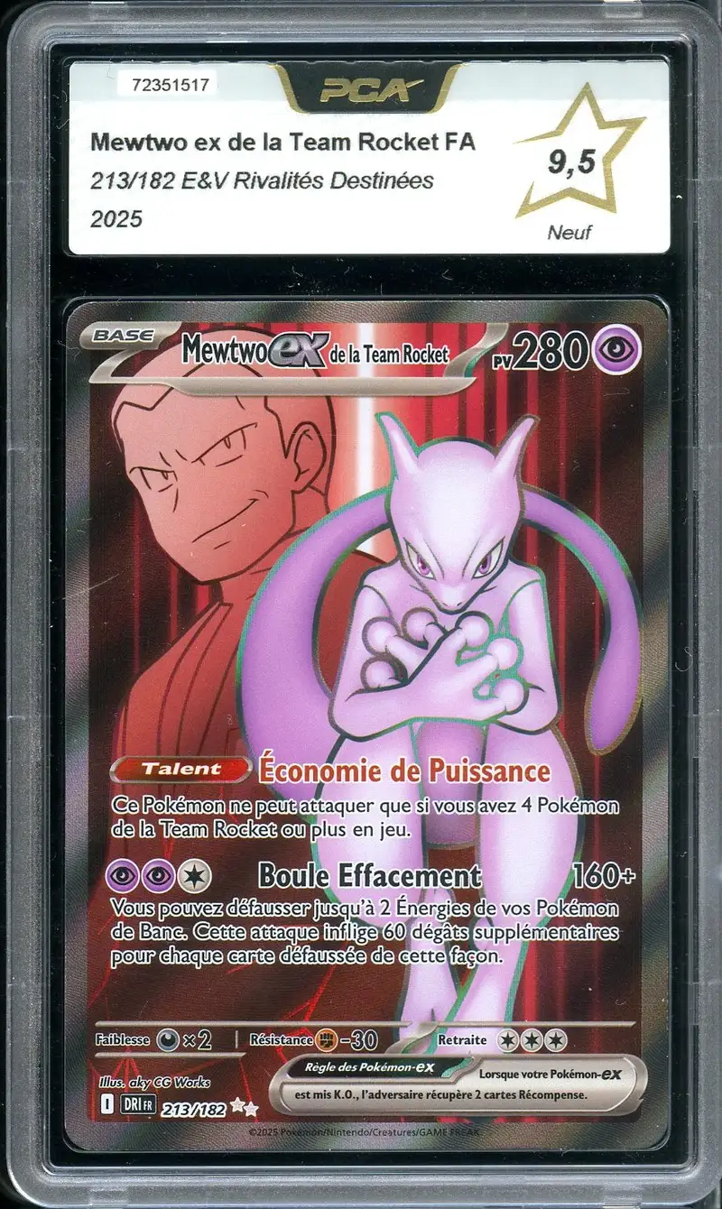 PCA 9.5 Mewtwo Ex de la Team Rocket