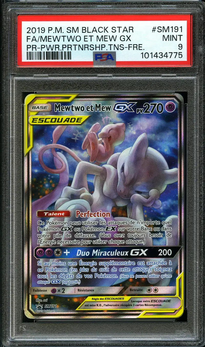 PSA 9 Mewtwo et Mew Gx