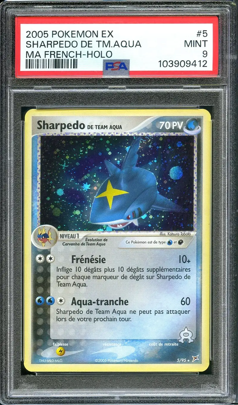 PSA 9 Sharpedo de Team Aqua Holo