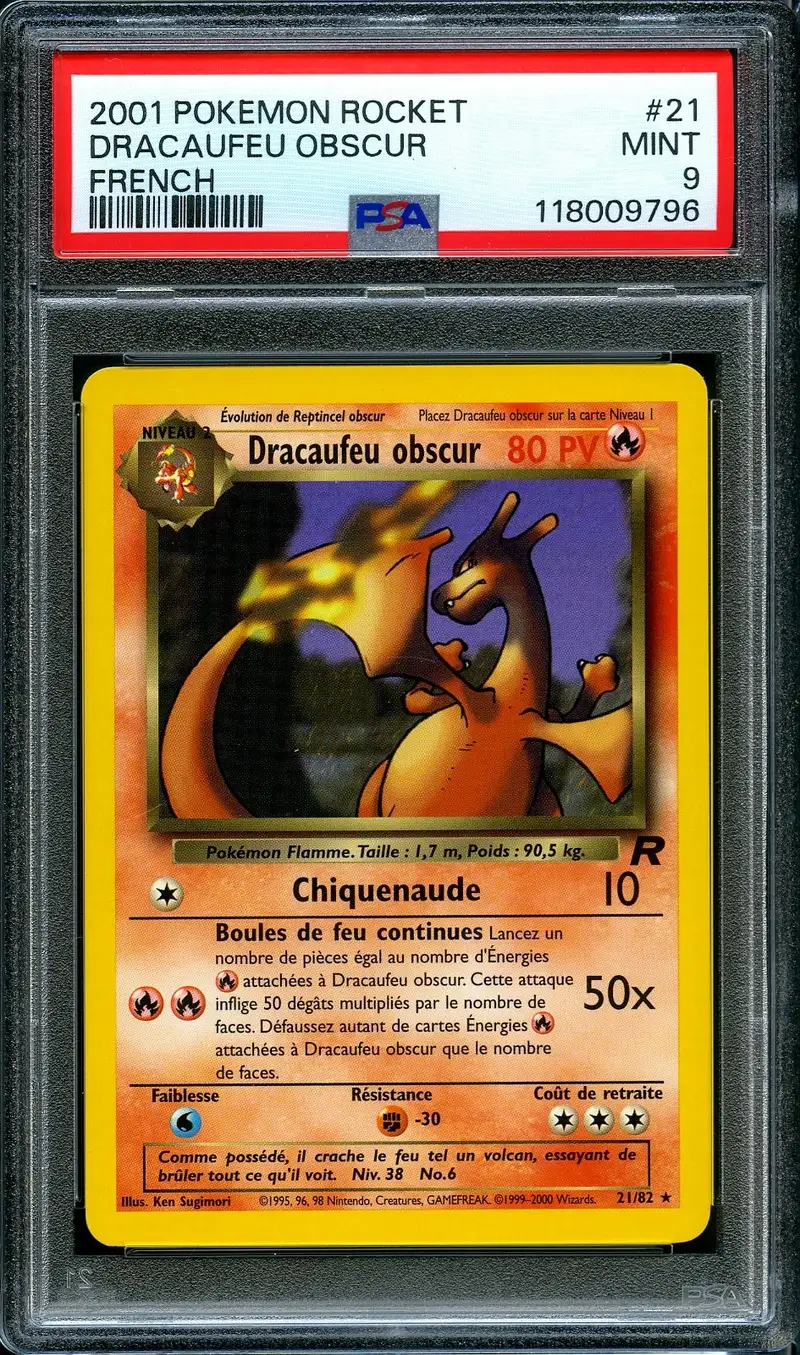 PSA 9 Dracaufeu Obscur