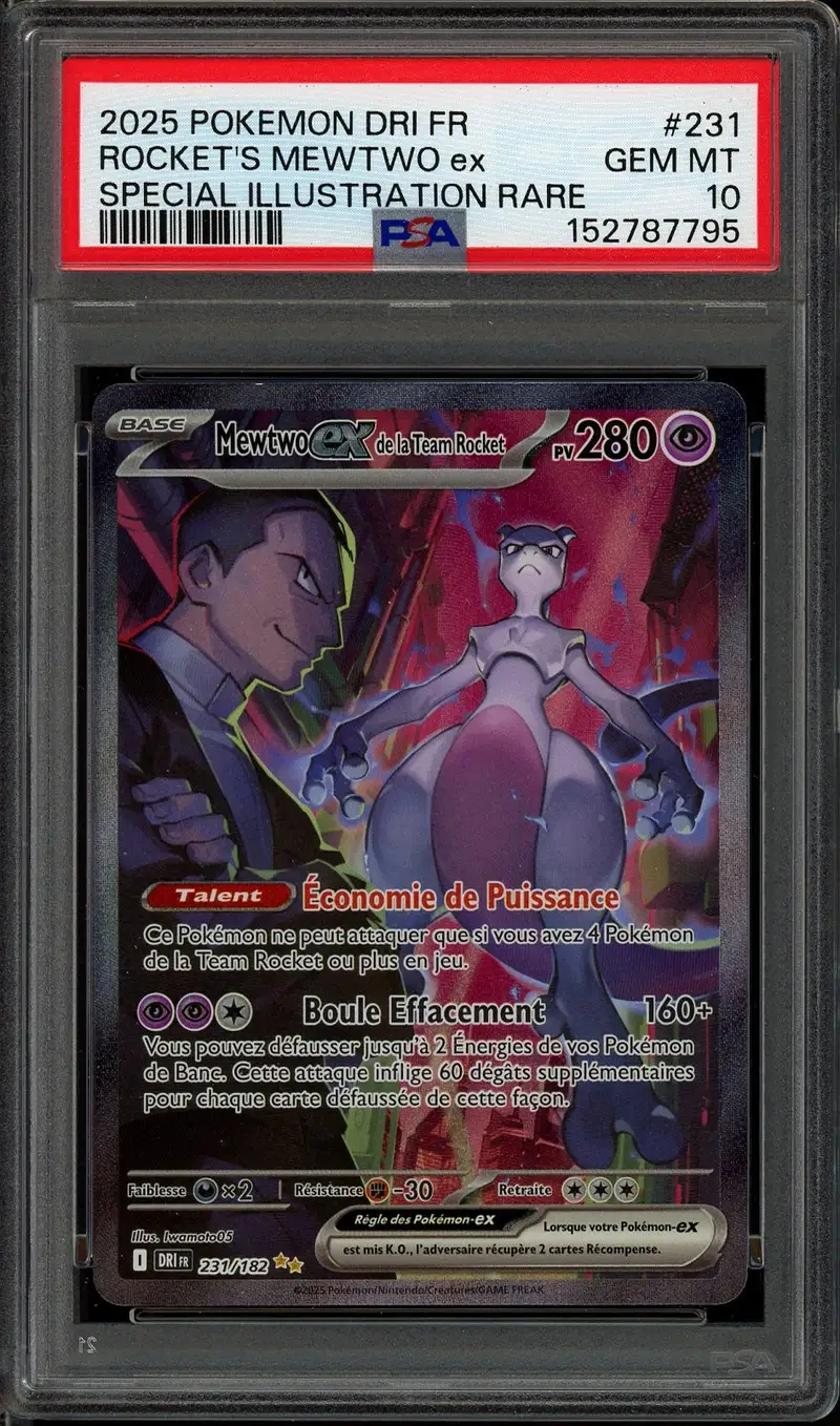 PSA 10 Mewtwo Ex de la Team Rocket