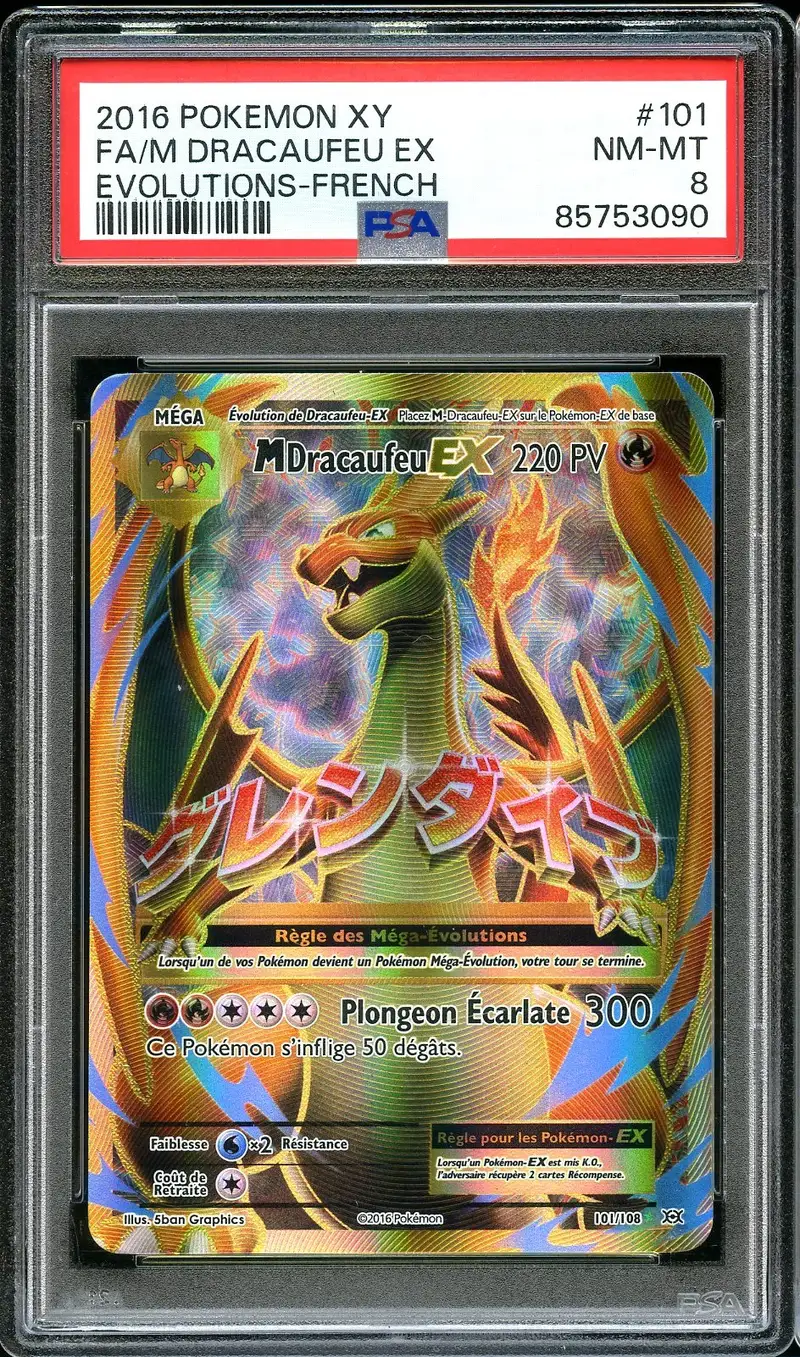 PSA 8 Méga Dracaufeu Ex