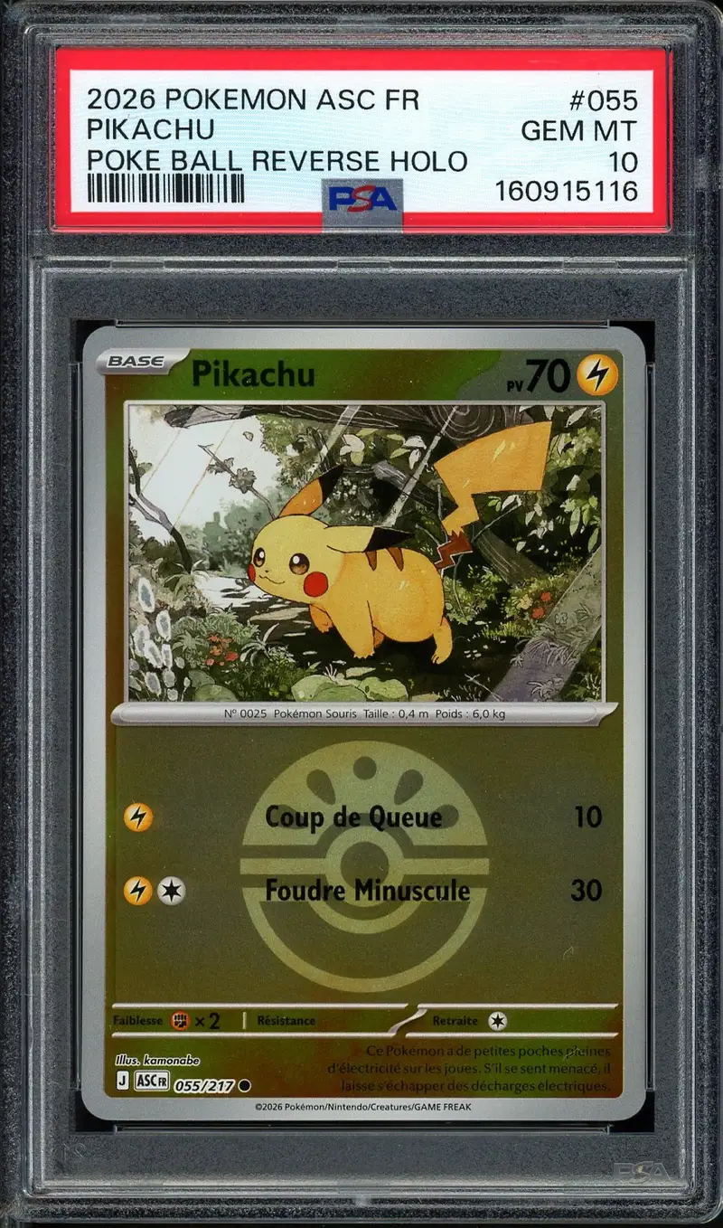 PSA 10 Pikachu PokeBall Reverse