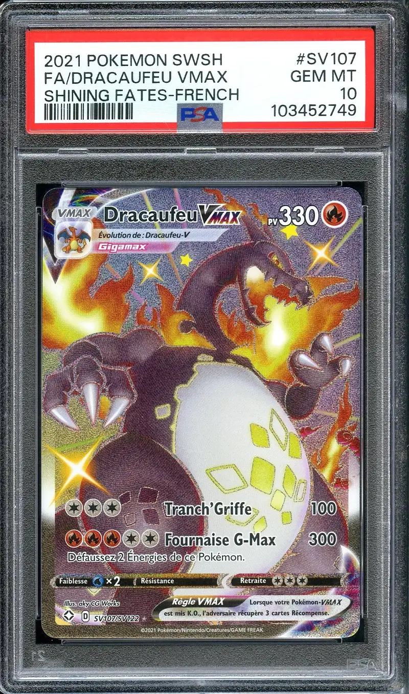 PSA 10 Dracaufeu VMax Shiny