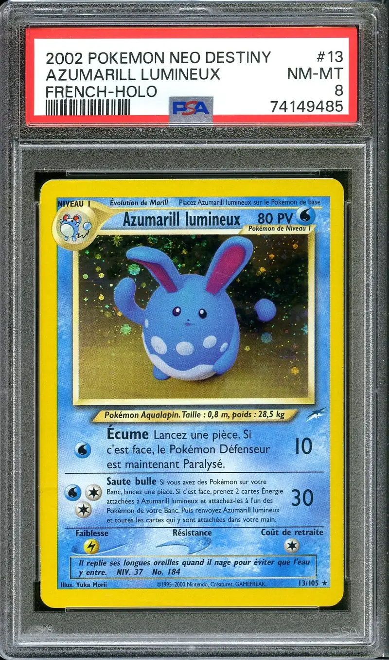 PSA 8 Azumarill Lumineux Holo