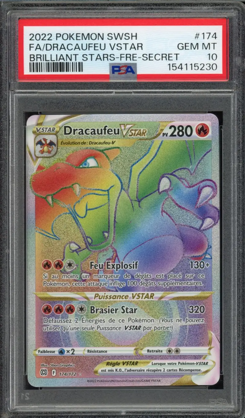 PSA 10 Dracaufeu VStar Rainbow