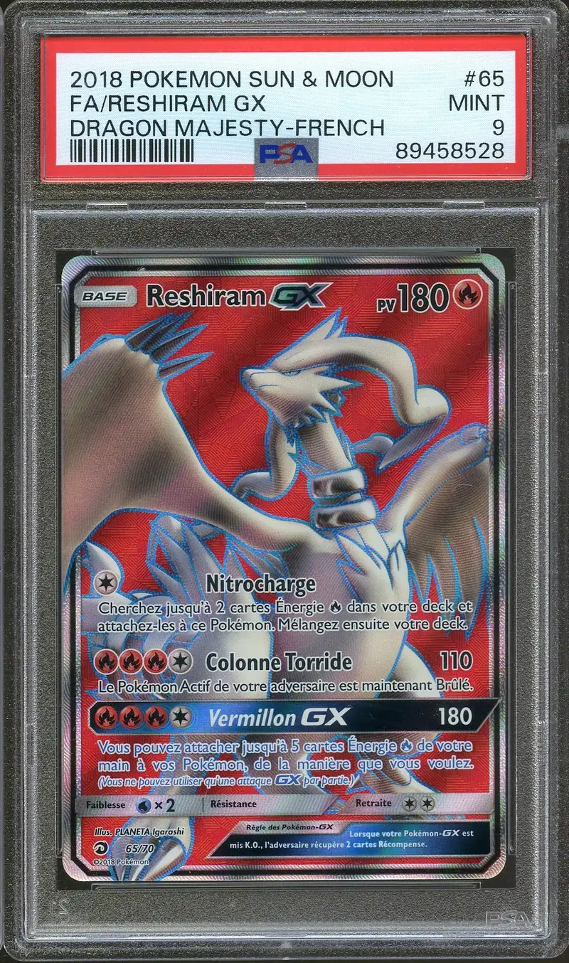 PSA 9 Reshiram Gx