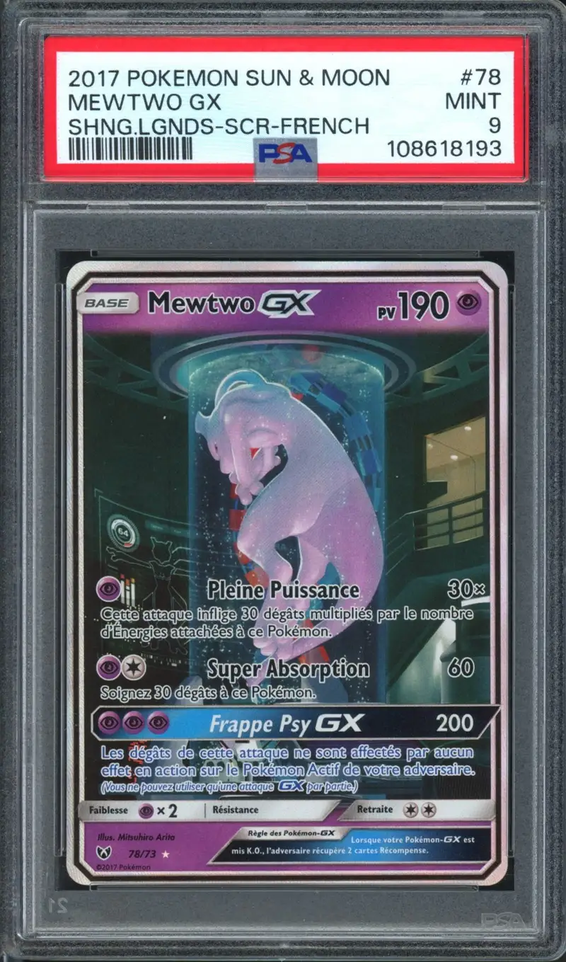 PSA 9 Mewtwo Gx