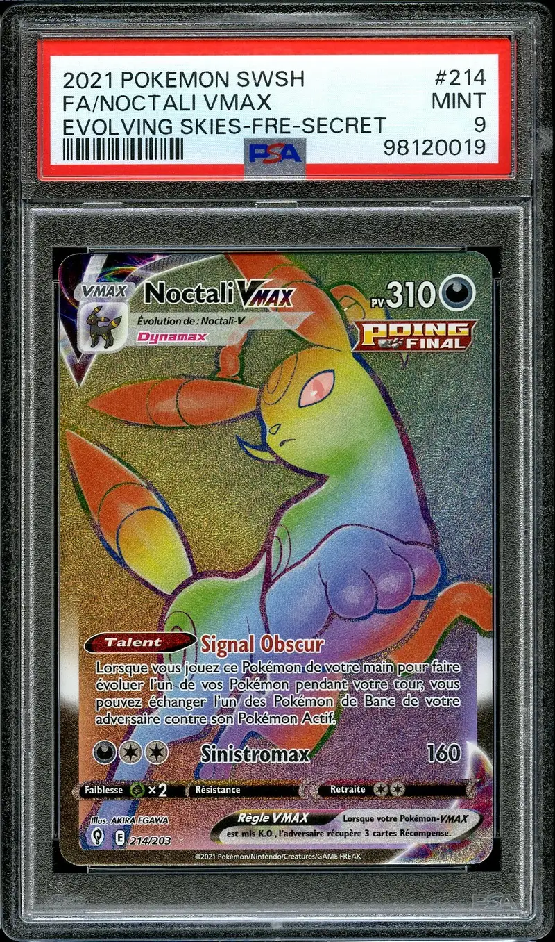 PSA 9 Noctali VMax Rainbow