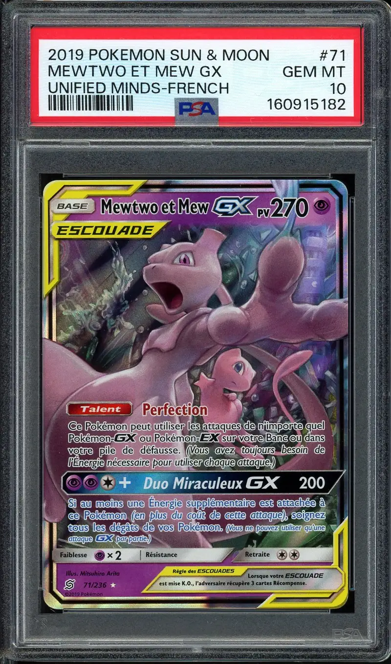 PSA 10 Mewtwo et Mew Gx
