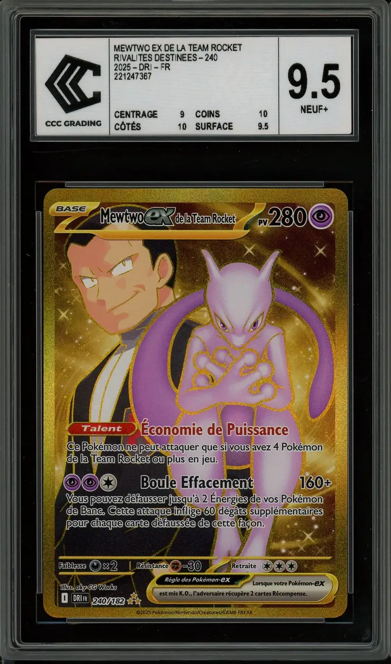 CCC 9.5 Mewtwo Ex de la Team Rocket Gold