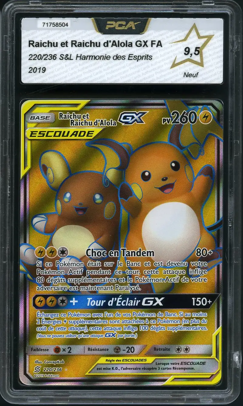 PCA 9.5 Raichu et Raichu d'Alola Gx