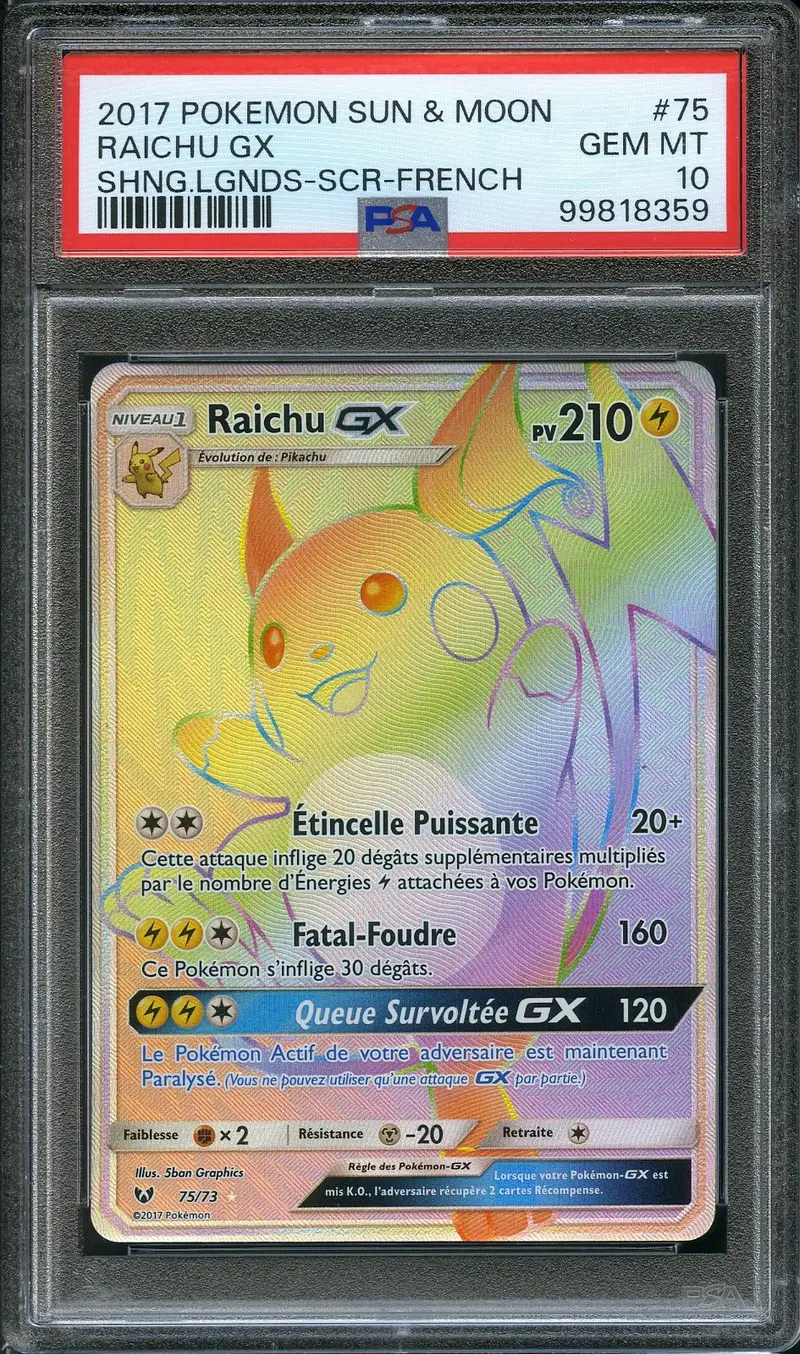 PSA 10 Raichu Gx Rainbow