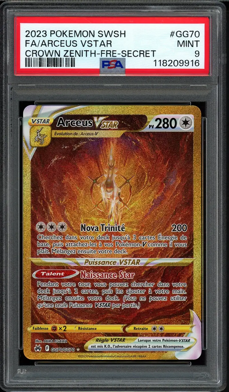 PSA 9 Arceus VStar Gold