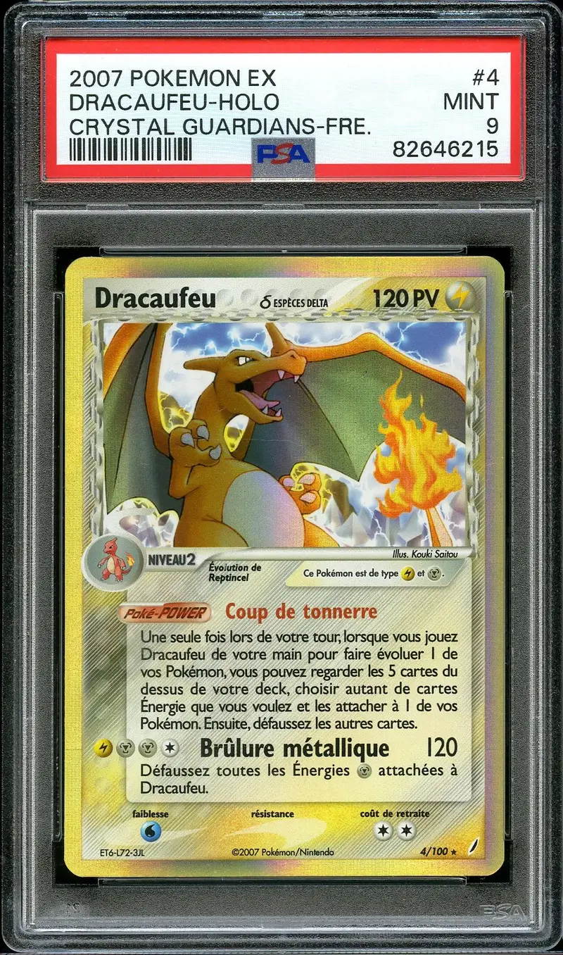 PSA 9 Dracaufeu Holo