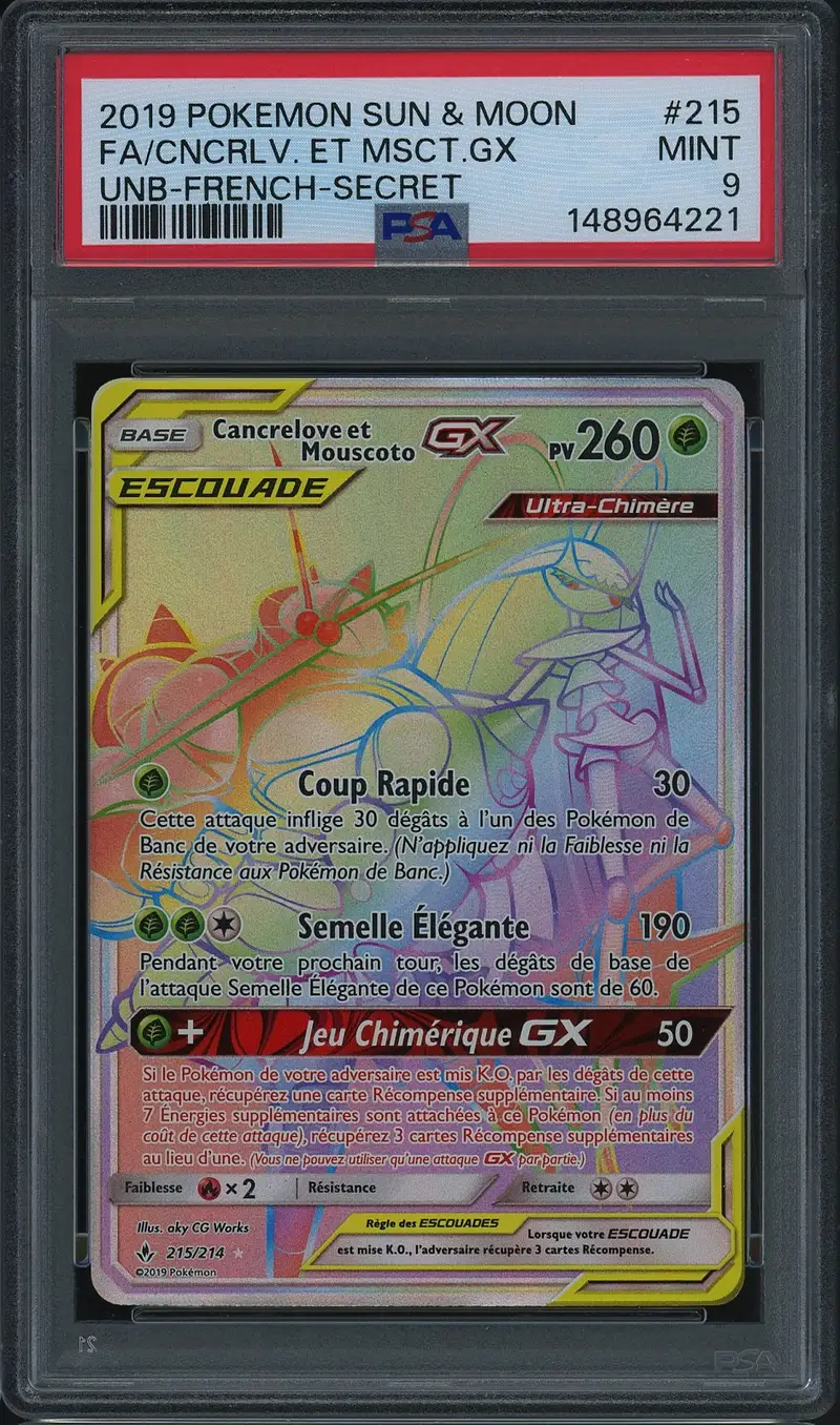 PSA 9 Cancrelove et Mouscoto Gx Rainbow