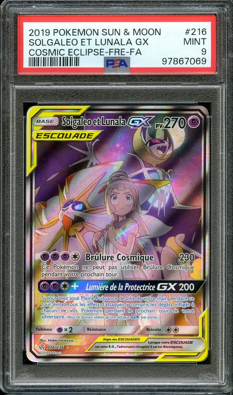 PSA 9 Solgaleo et Lunala Gx