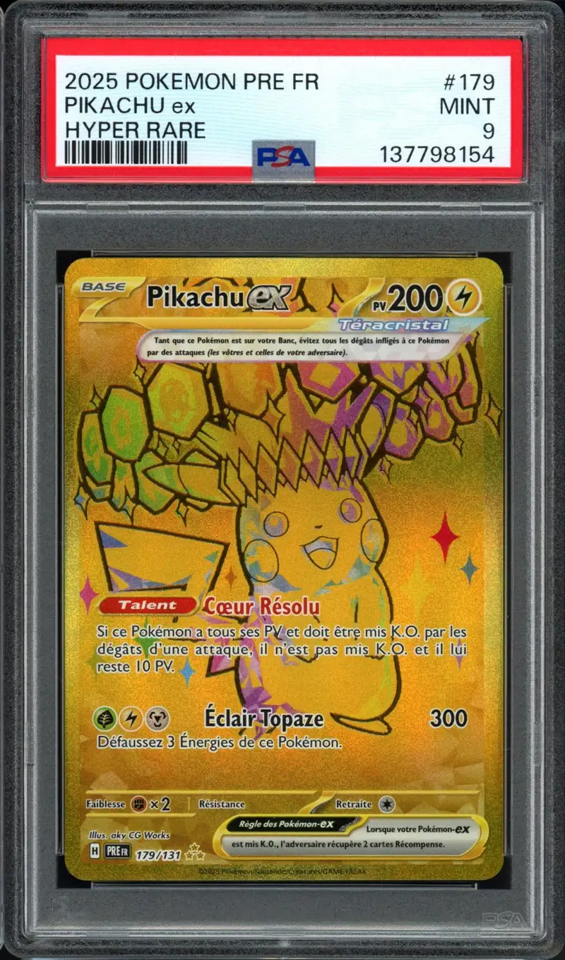 PSA 9 Pikachu Ex Gold