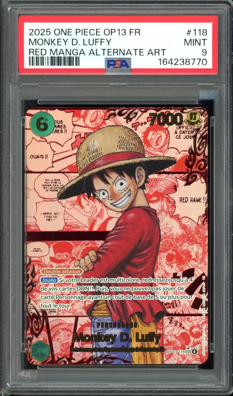 PSA 9 Monkey D. Luffy Red Manga