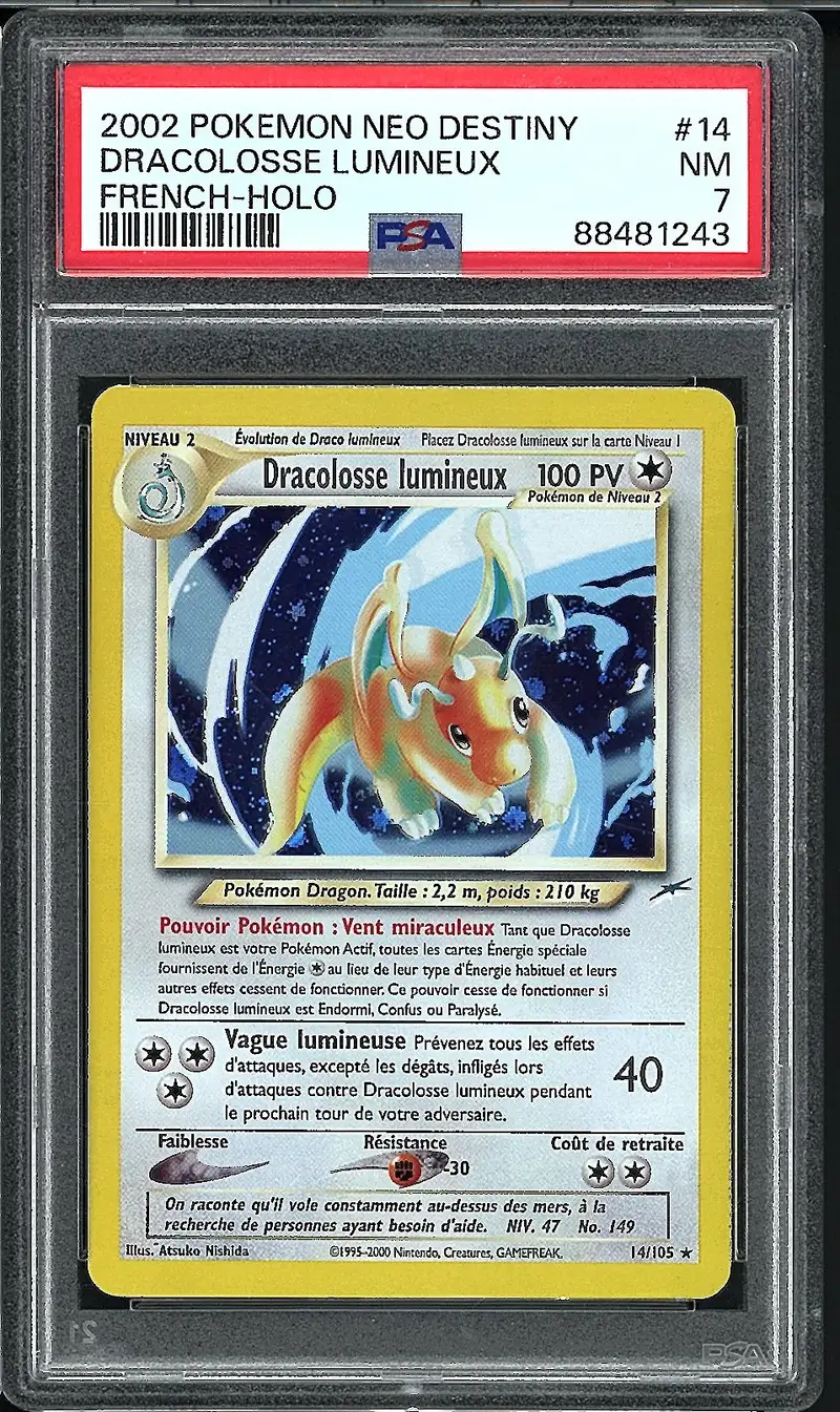 PSA 7 Dracolosse Lumineux Holo