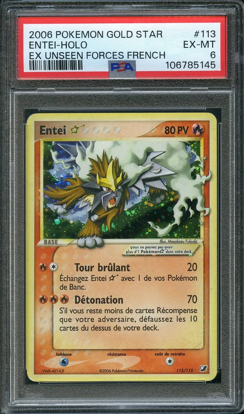 PSA 6 Entei Gold Star
