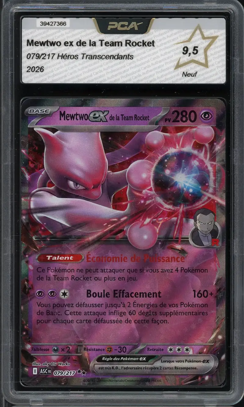 PCA 9.5 Mewtwo Ex de la Team Rocket Mewtwo ex de la Team Rocket