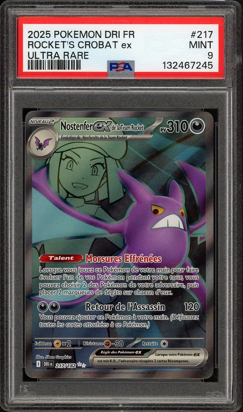 PSA 9 Nostenfer Ex de la Team Rocket Ex