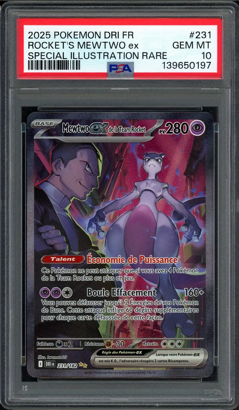 PSA 10 Mewtwo Ex de la Team Rocket