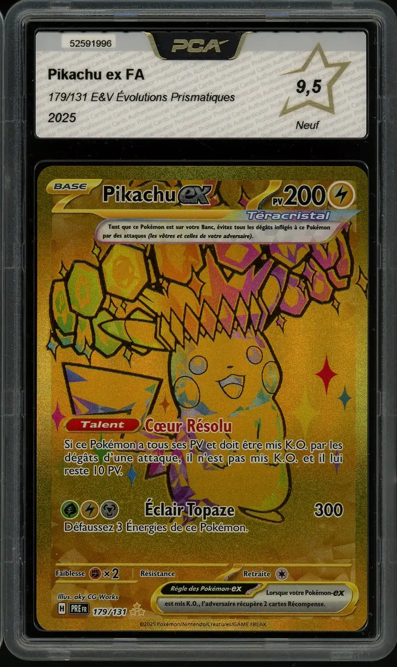 PCA 9.5 Pikachu Ex Gold