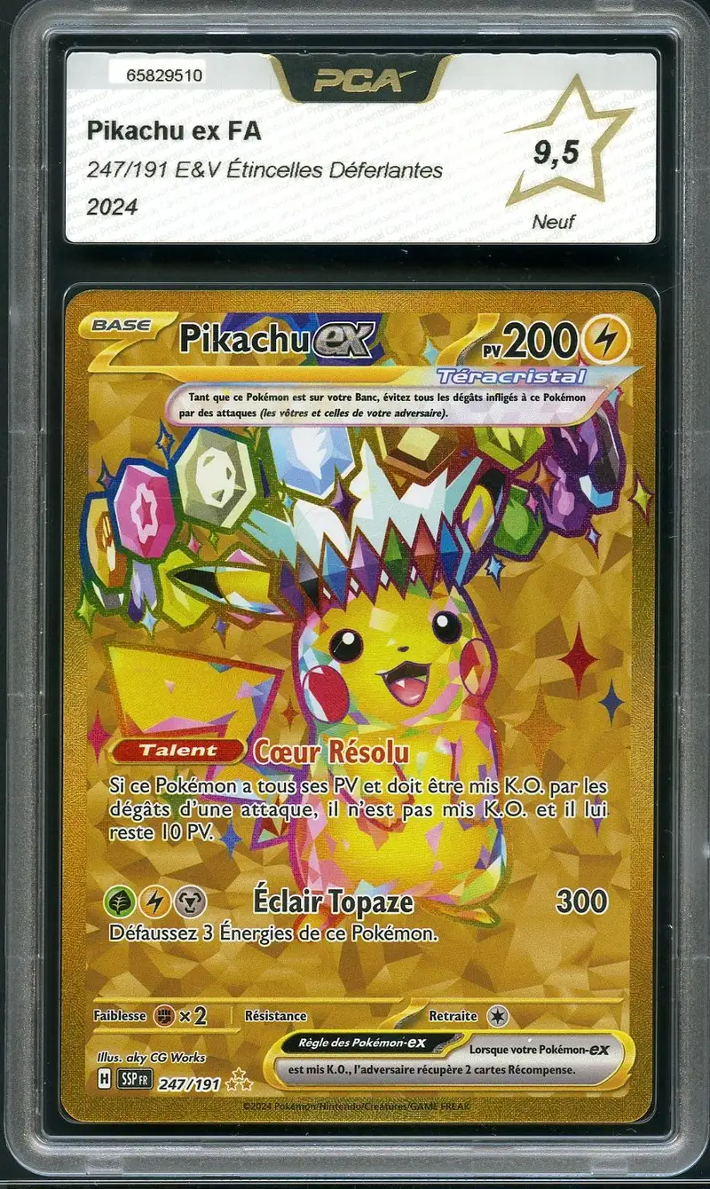 PCA 9.5 Pikachu Ex Gold