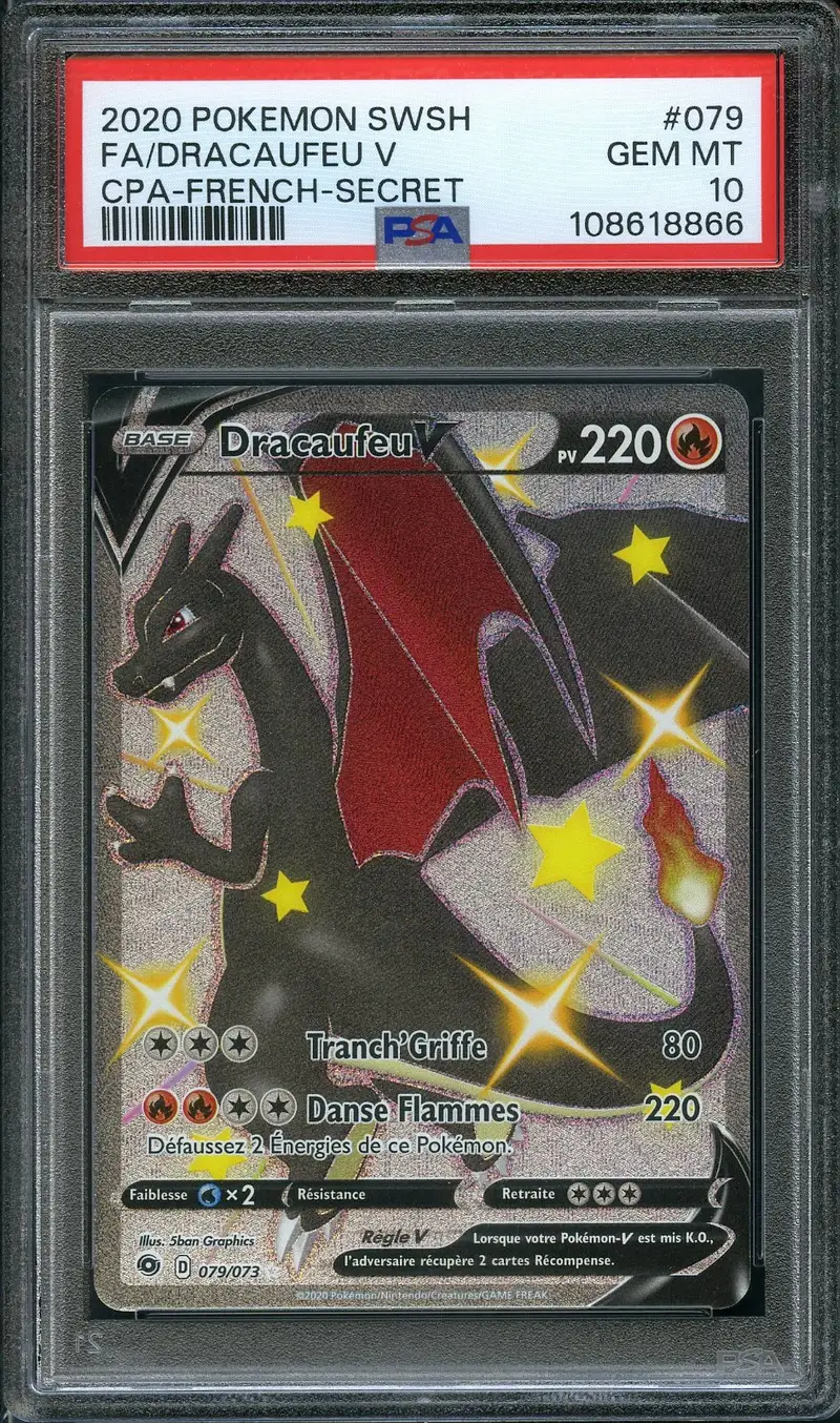 PSA 10 Dracaufeu V Shiny