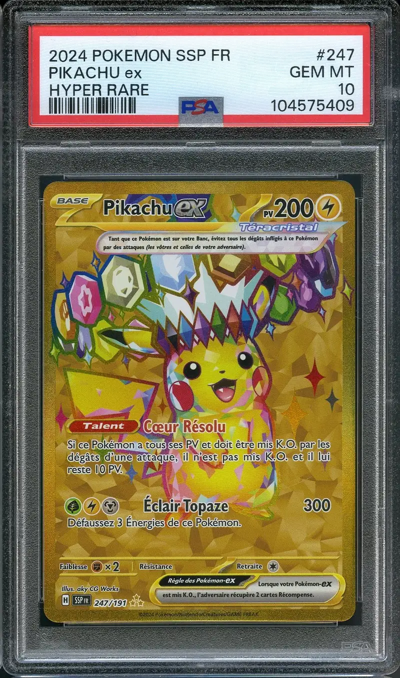 PSA 10 Pikachu Ex Gold