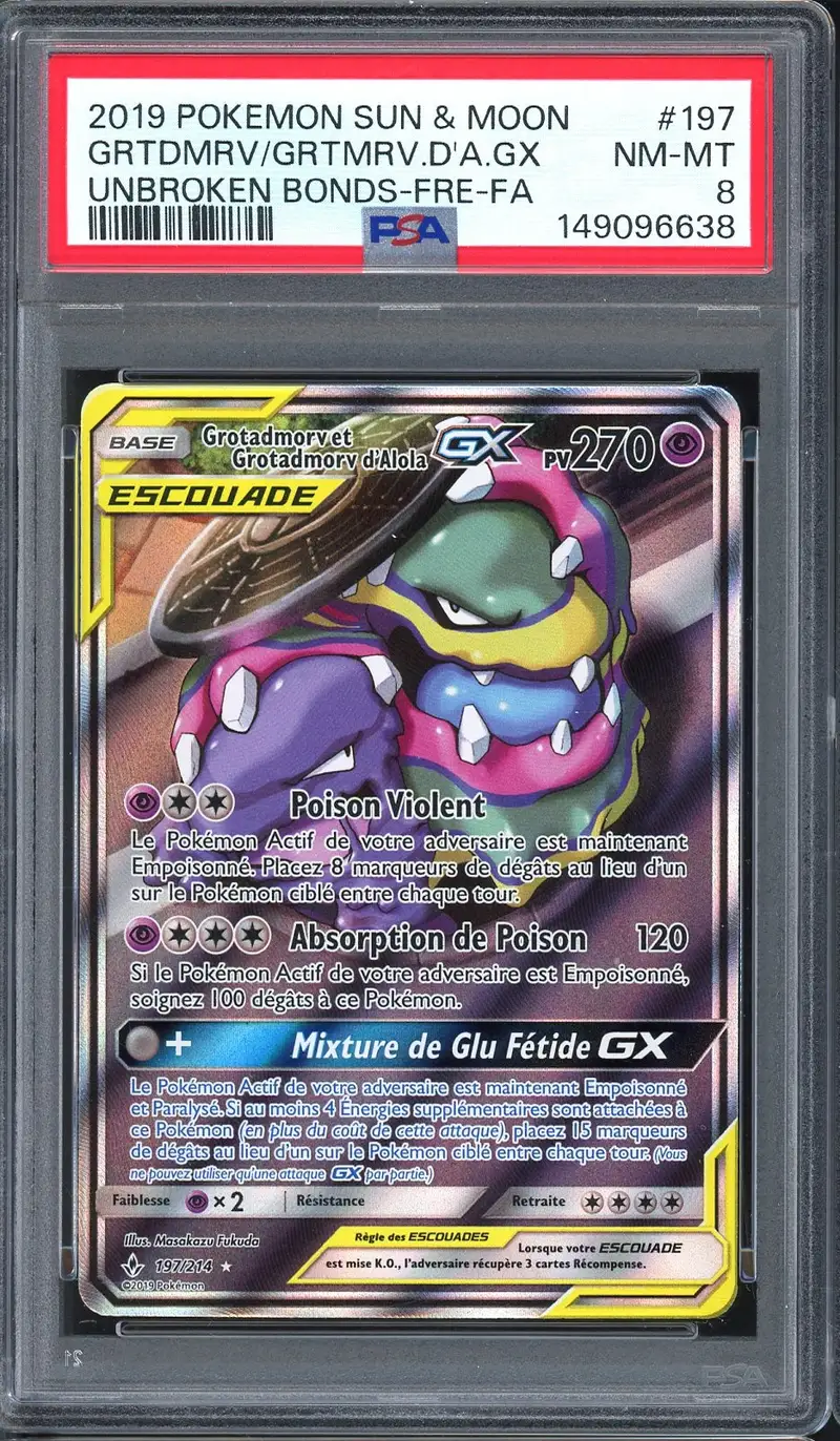 PSA 8 Grotadmorv et Grotadmorv d'Alola Gx