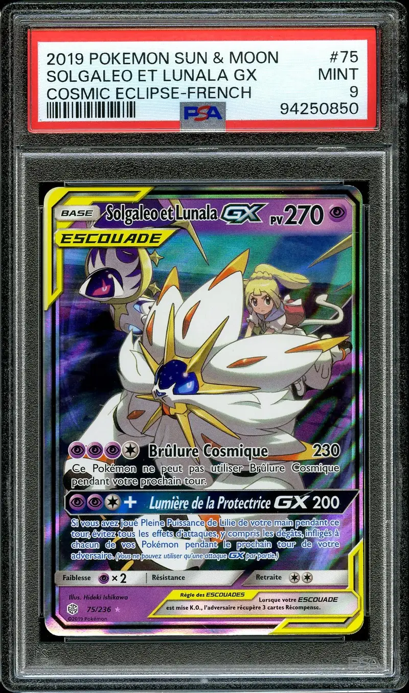 PSA 9 Solgaleo et Lunala Gx