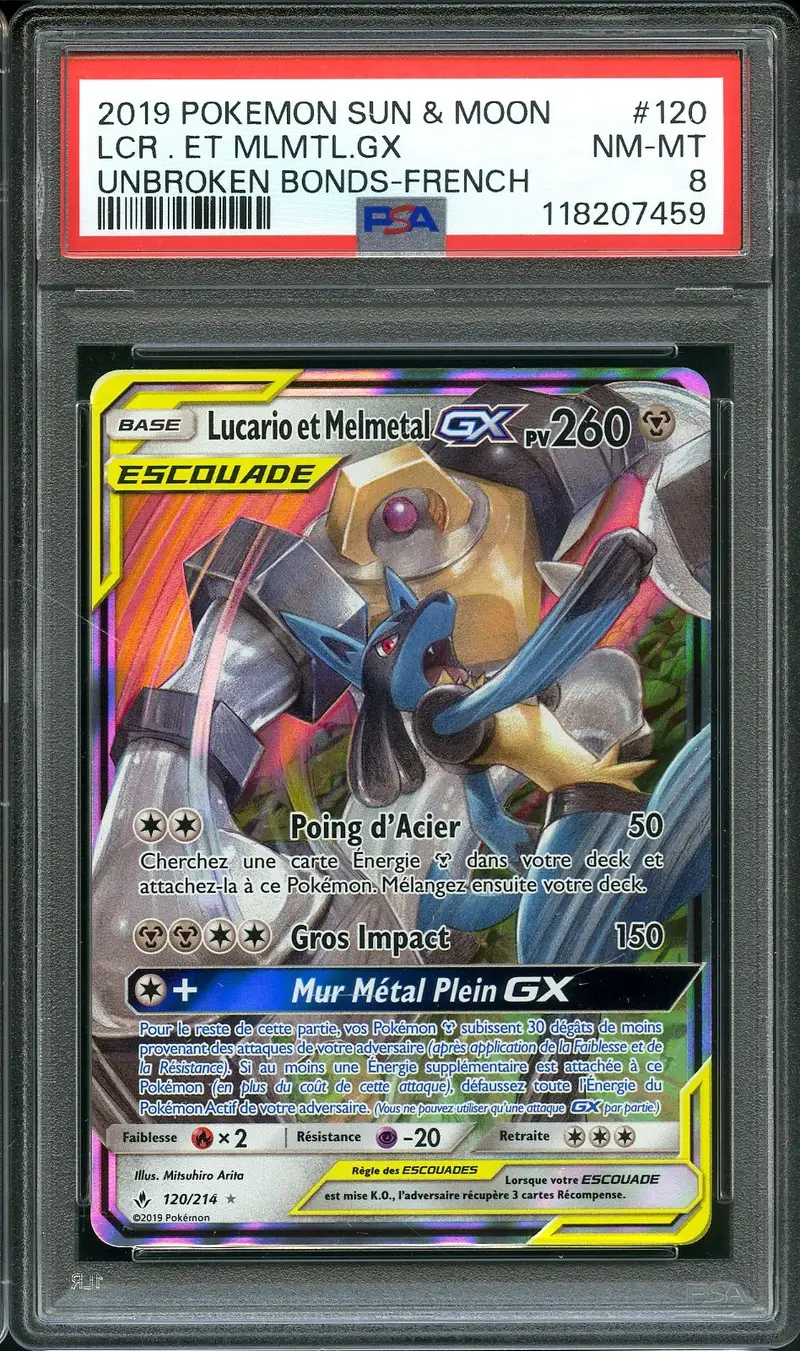PSA 8 Lucario et Melmetal Gx