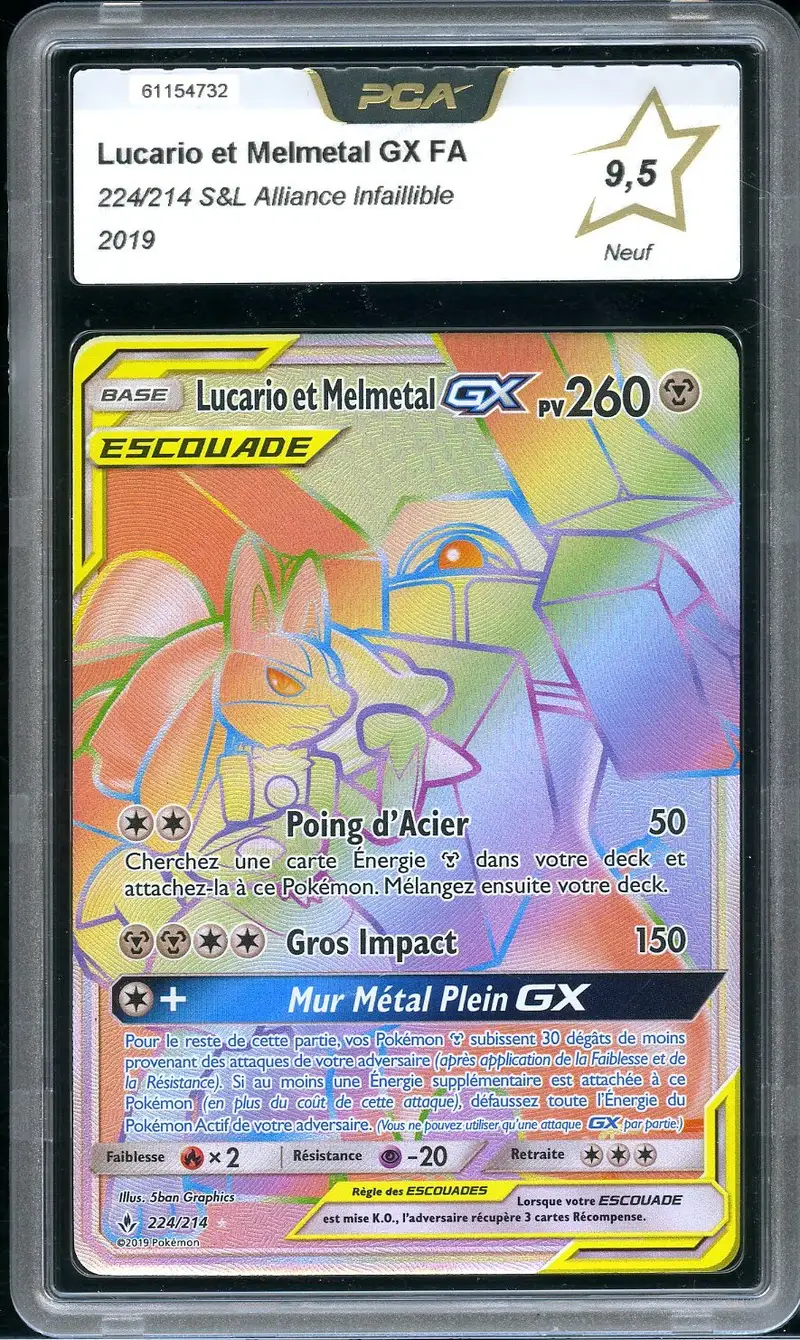 PCA 9.5 Lucario et Melmetal Gx Rainbow
