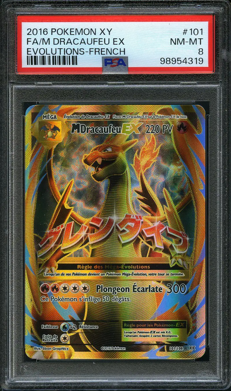 PSA 8 Méga Dracaufeu Ex
