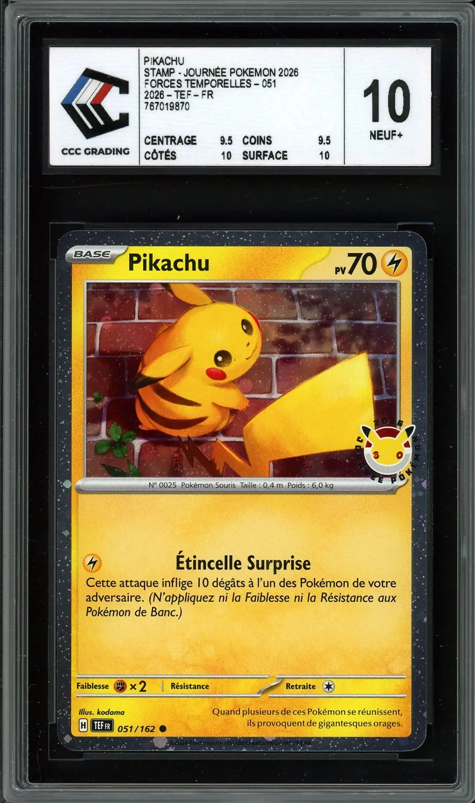 CCC 10 Pikachu Holo Pokémon Day 2026 Stamp