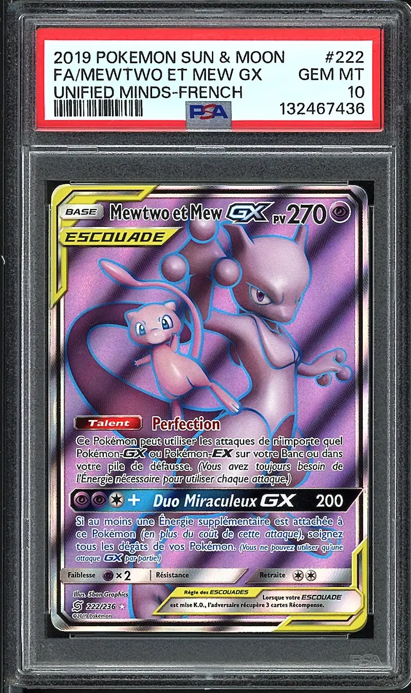 PSA 10 Mewtwo et Mew Gx