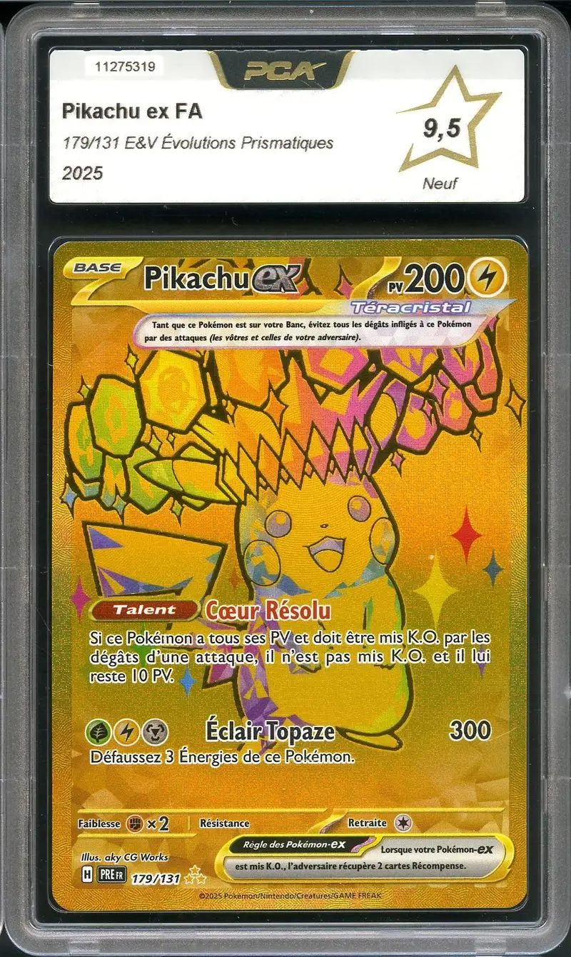 PCA 9.5 Pikachu Ex Gold