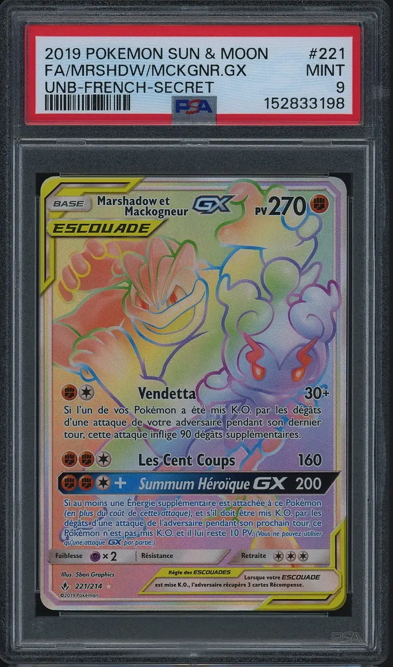 PSA 9 Marshadow et Mackogneur Gx Rainbow