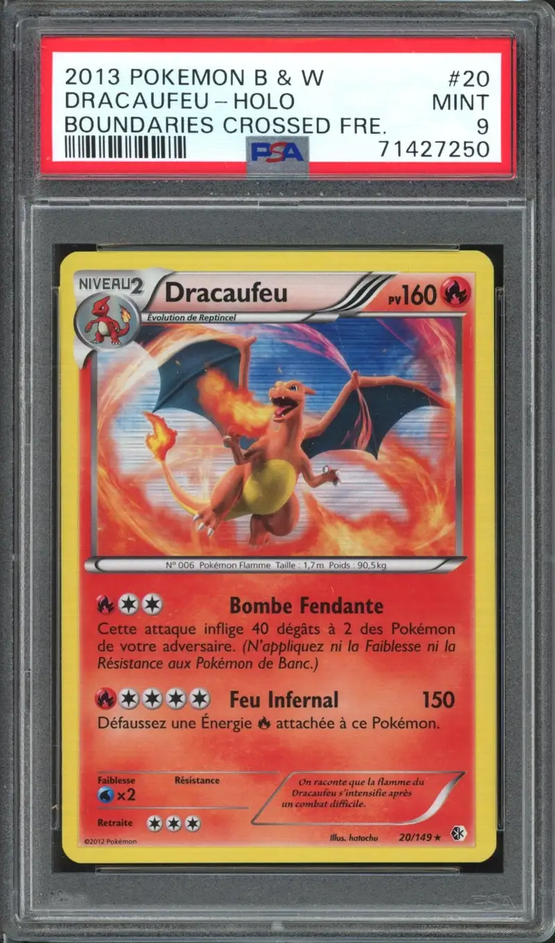 PSA 9 Dracaufeu Holo