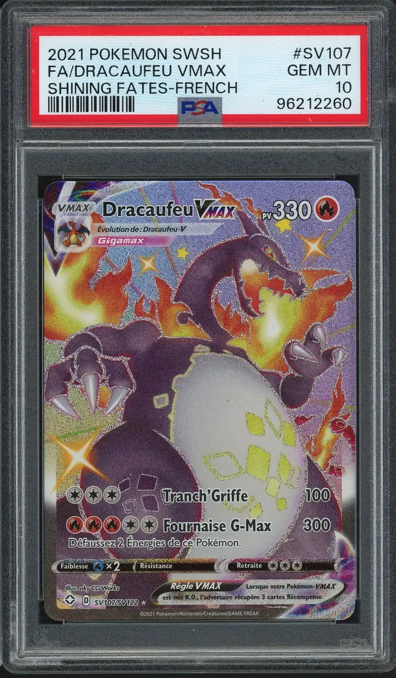 PSA 10 Dracaufeu VMax Shiny